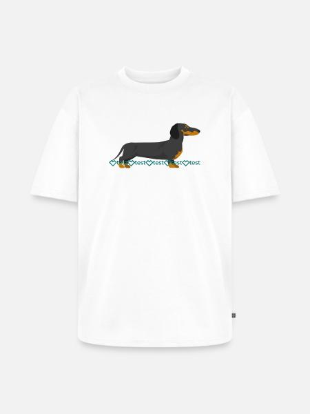 Image du teckel - T-shirt Premium bio oversize Unisexe - blanc