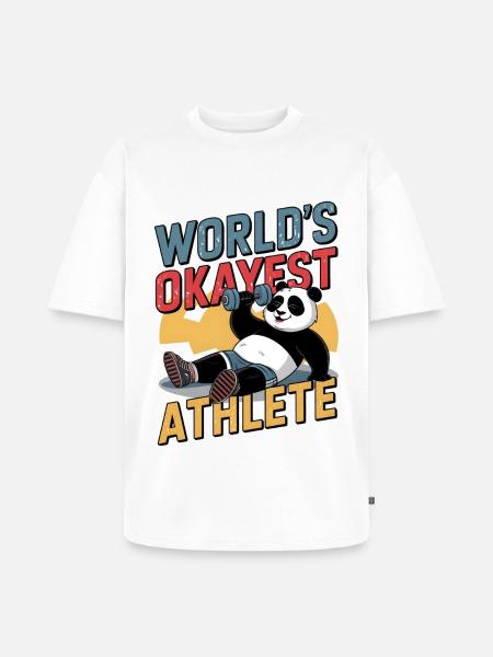 World's Okayest Athlete - Unisex Premium Oversized Organic T-Shirt - white