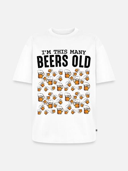 Beer Mug Pattern Collection Birthday 50 - Unisex Premium Oversized Organic T-Shirt - white