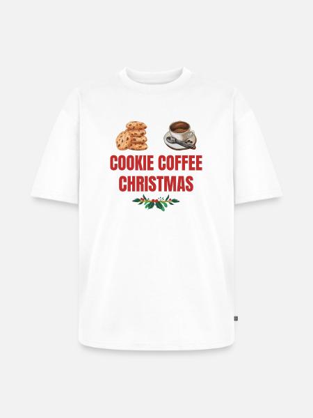 Cookie Coffee Christmas Eve - Unisex Premium Oversized Organic T-Shirt - white