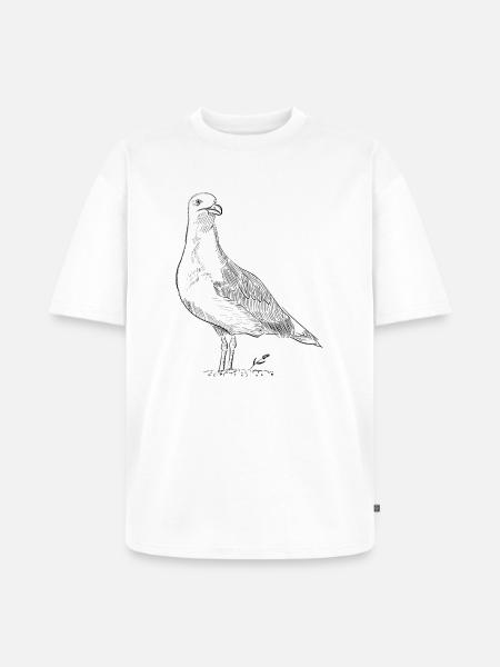 Vintage Dove – Hand Drawn Bird Sketch - Unisex Premium Oversized Organic T-Shirt - white