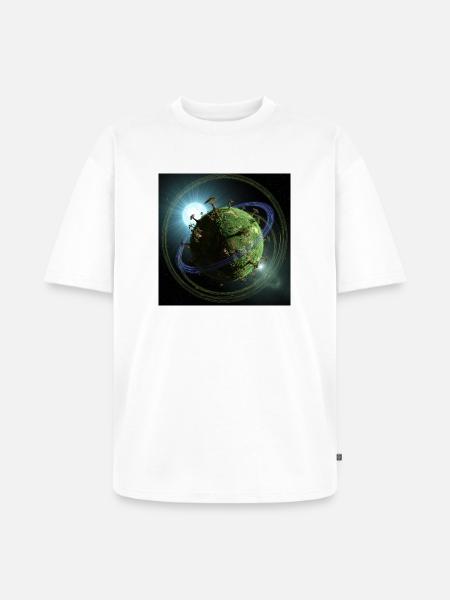 Erde im Weltall Green - Unisex Premium Oversized Bio T-Shirt - Weiß