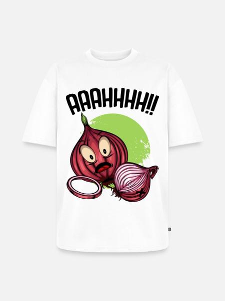 Onion chaos neon illustration - Unisex Premium Oversized Organic T-Shirt - white