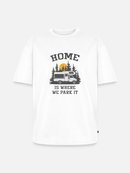 Camper Camping Motorhome - Unisex Premium Oversized Organic T-Shirt - white