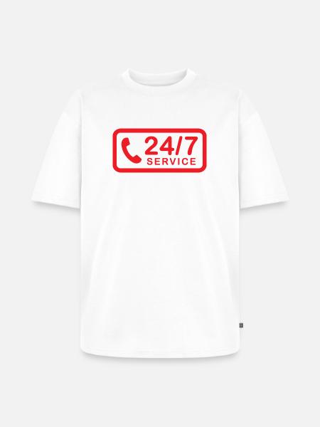 24/7 h Service - Unisex Premium Oversized Organic T-Shirt - white