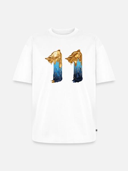 NEJ. 11 NUMMER 11 SEJ 11 ÅRS FØDSELSDAG - Unisex Premium oversized økologisk T-shirt - hvid
