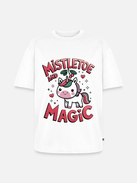Mistletoe And Magic - Unisex Premium Oversized Organic T-Shirt - white