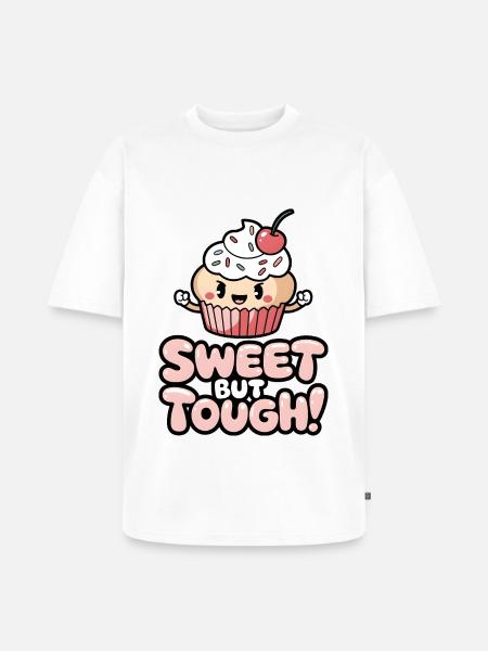 Sweet But Tough! - Unisex Premium Oversized Organic T-Shirt - white