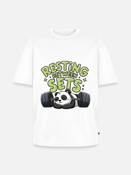 Resting Between Sets - Unisex Premium Oversized Organic T-Shirt - white