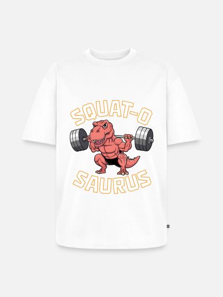 Squat-O Saurus - Unisex Premium Oversized Organic T-Shirt - white