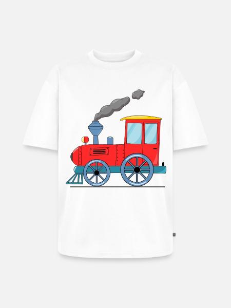 Children's train railway red - Unisex Premium Oversized Organic T-Shirt - white