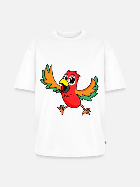 perroquet - T-shirt Premium bio oversize Unisexe - blanc