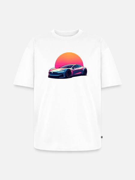 Electric Wave - Unisex Premium Oversized Organic T-Shirt - white