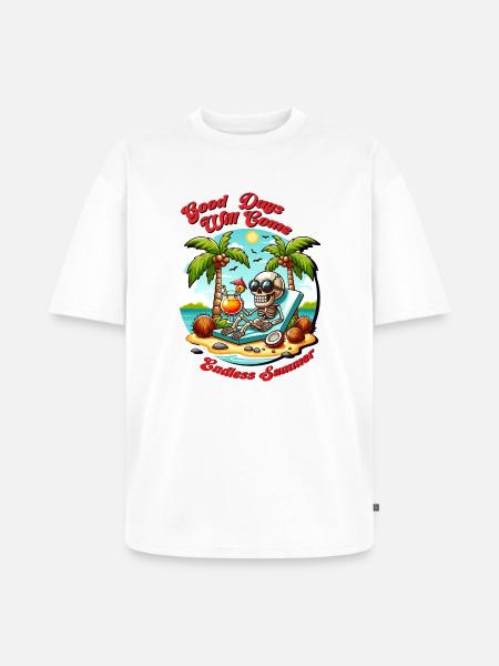 Summer good days - Unisex Premium Oversized Organic T-Shirt - white