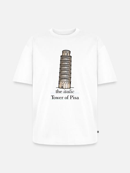 the italic Tower - Unisex Premium Oversized Bio T-Shirt - Weiß
