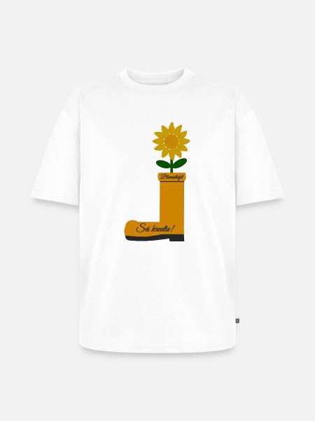 Flower Boots - Unisex Premium Oversized Organic T-Shirt - white
