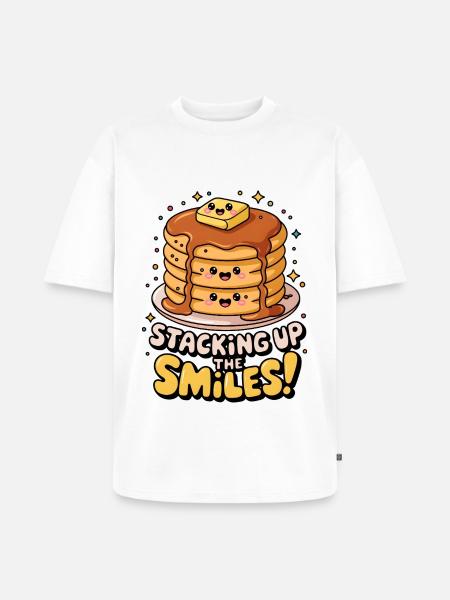 Staking Up The Smiles! - Unisex Premium Oversized Organic T-Shirt - white