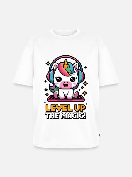 Level Up The Magic! - Unisex Premium Oversized Organic T-Shirt - white