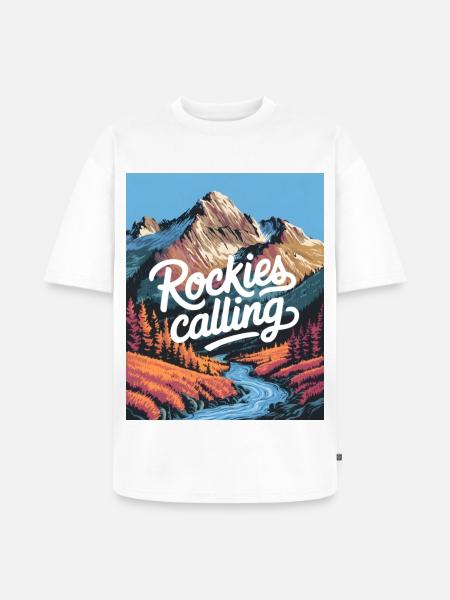 Rockies Calling - Unisex Premium Oversized Organic T-Shirt - white