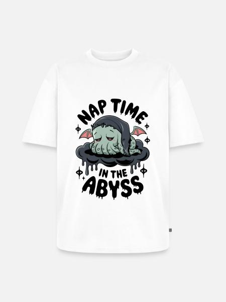 Nap Time In The Abyss - Unisex Premium Oversized Organic T-Shirt - white