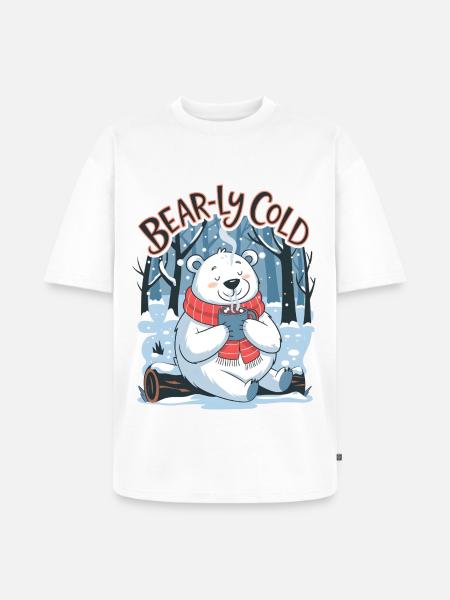Bear-ly Cold - Unisex Premium Oversized Organic T-Shirt - white