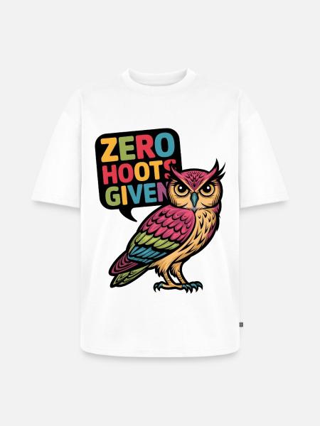 Zero Hoots Given - Unisex Premium Oversized Organic T-Shirt - white