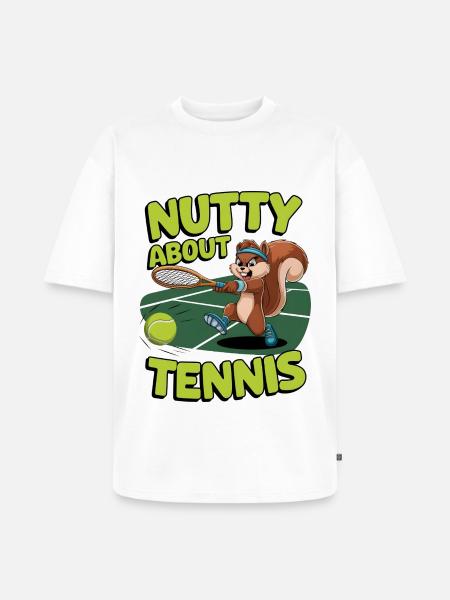 Nutty About Tennis - Unisex Premium Oversized Organic T-Shirt - white