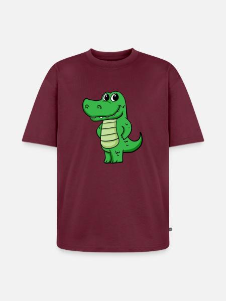 Krokodil - Unisex Premium Oversized Bio T-Shirt - Burgunderrot