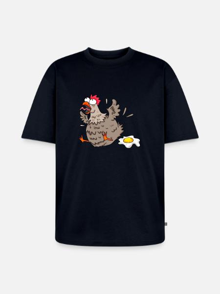 Funny chicken - Unisex Premium Oversized Organic T-Shirt - navy