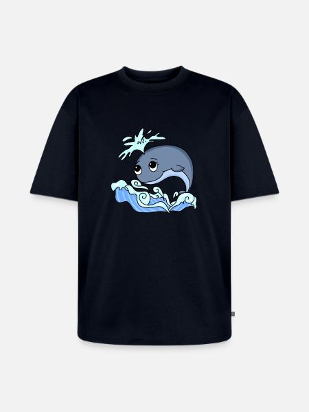 whale - Unisex Premium Oversized Organic T-Shirt - navy