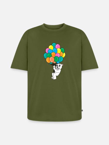 Polar bear balloon - Unisex Premium Oversized Organic T-Shirt - khaki