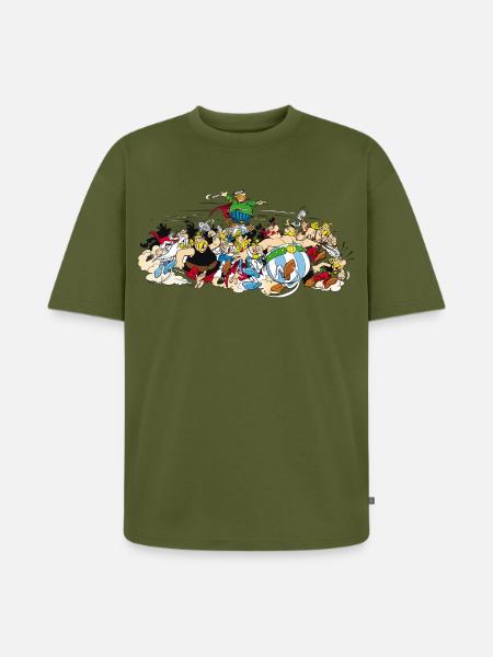 Astérix - Attaque! - T-shirt Premium bio oversize Unisexe - kaki