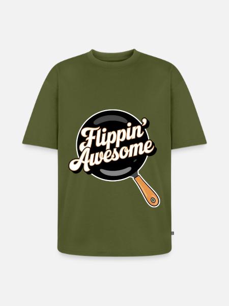 Flippin Awesome - Unisex Premium Oversized Organic T-Shirt - khaki