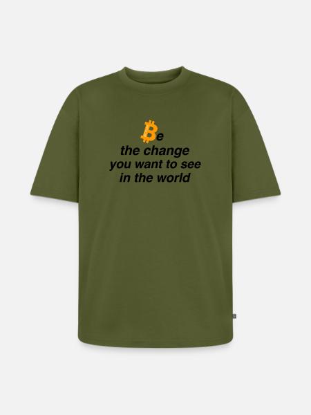 Be the change - Unisex Premium Oversized Bio T-Shirt - Khaki