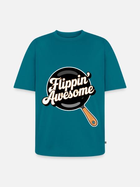 Flippin Awesome - Unisex Premium Oversized Organic T-Shirt - petrol