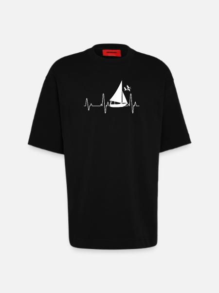 Segeln - Heavyweight T-Shirt - made by SPREAD  - SOLID BLACK