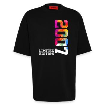 19. GEBURTSTAG LIMITED EDITION 2007 - Heavyweight T-Shirt - made by SPREAD  - SOLID BLACK - Vorne - Fiona (171cm)