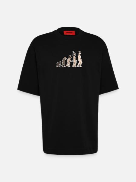 évolution - T-shirt bio épais oversize fabriqué en UE - SOLID BLACK
