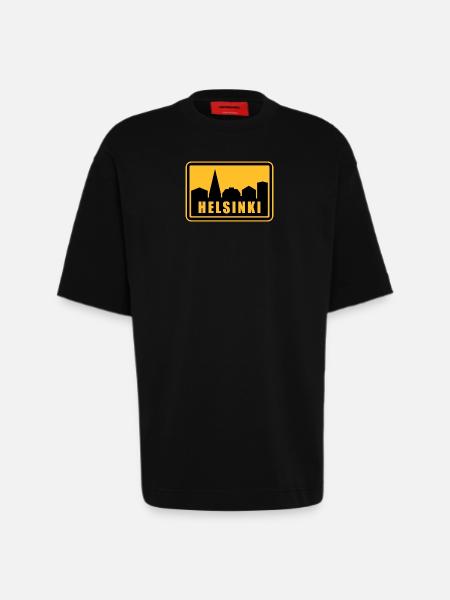Helsinki - T-shirt bio épais oversize fabriqué en UE - SOLID BLACK