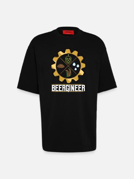 Beergineer Brau-Gear Emblem - Heavyweight T-Shirt - made by SPREAD  - SOLID BLACK