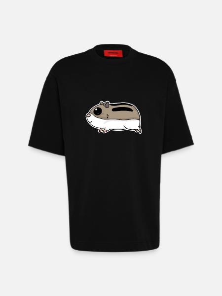 Hamster mignon - T-shirt bio épais oversize fabriqué en UE - SOLID BLACK