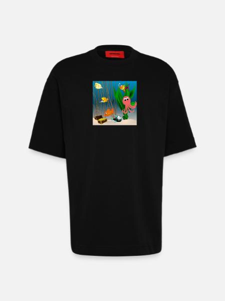Marine life - Heavyweight T-Shirt - made by SPREAD - SOLID BLACK