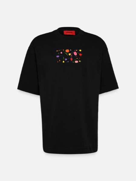 Blumen - Heavyweight T-Shirt - made by SPREAD - SOLID BLACK