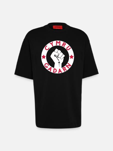 Cymru Gadarn - Heavyweight T-Shirt - made by SPREAD - SOLID BLACK