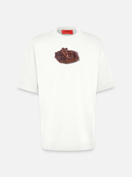 Steak - T-shirt bio épais oversize fabriqué en UE - OFF WHITE