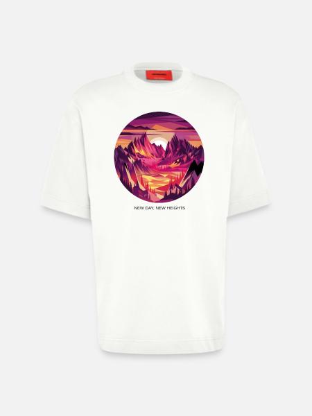 New Day, New Heights - Heavyweight T-Shirt - made by SPREAD  - OFF WHITE