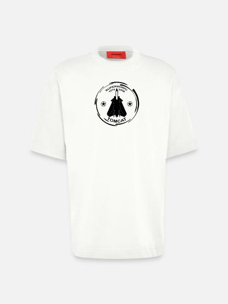 Plane F14 Tomcat - Heavyweight T-Shirt - made by SPREAD  - OFF WHITE