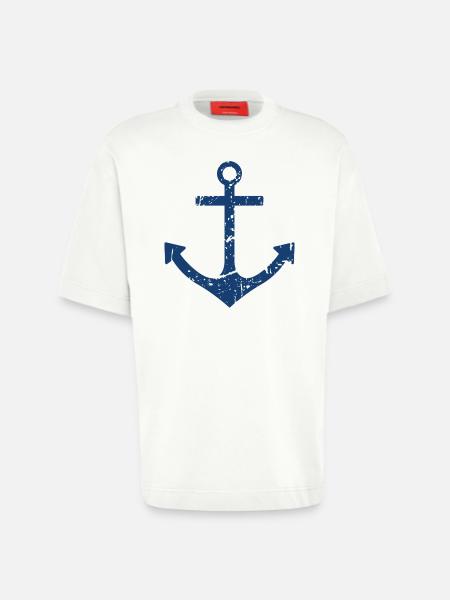 Ancre - T-shirt bio épais oversize fabriqué en UE - OFF WHITE