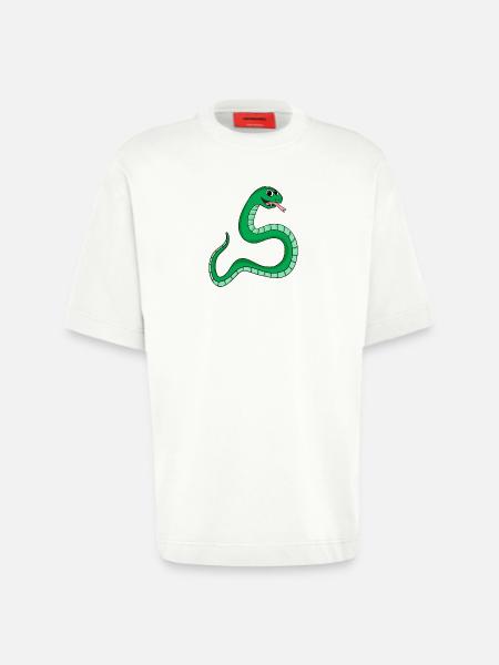 Schlange - Heavyweight T-Shirt - made by SPREAD  - OFF WHITE