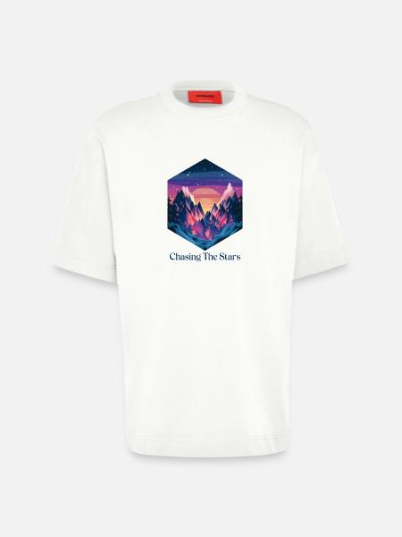 Chasing The Stars - Heavyweight T-Shirt - made by SPREAD  - OFF WHITE